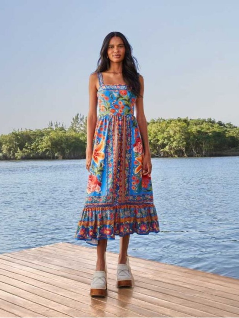 FARM Rio
Farm Rio Tiered Maxi Dress -
Stitched Garden Blue